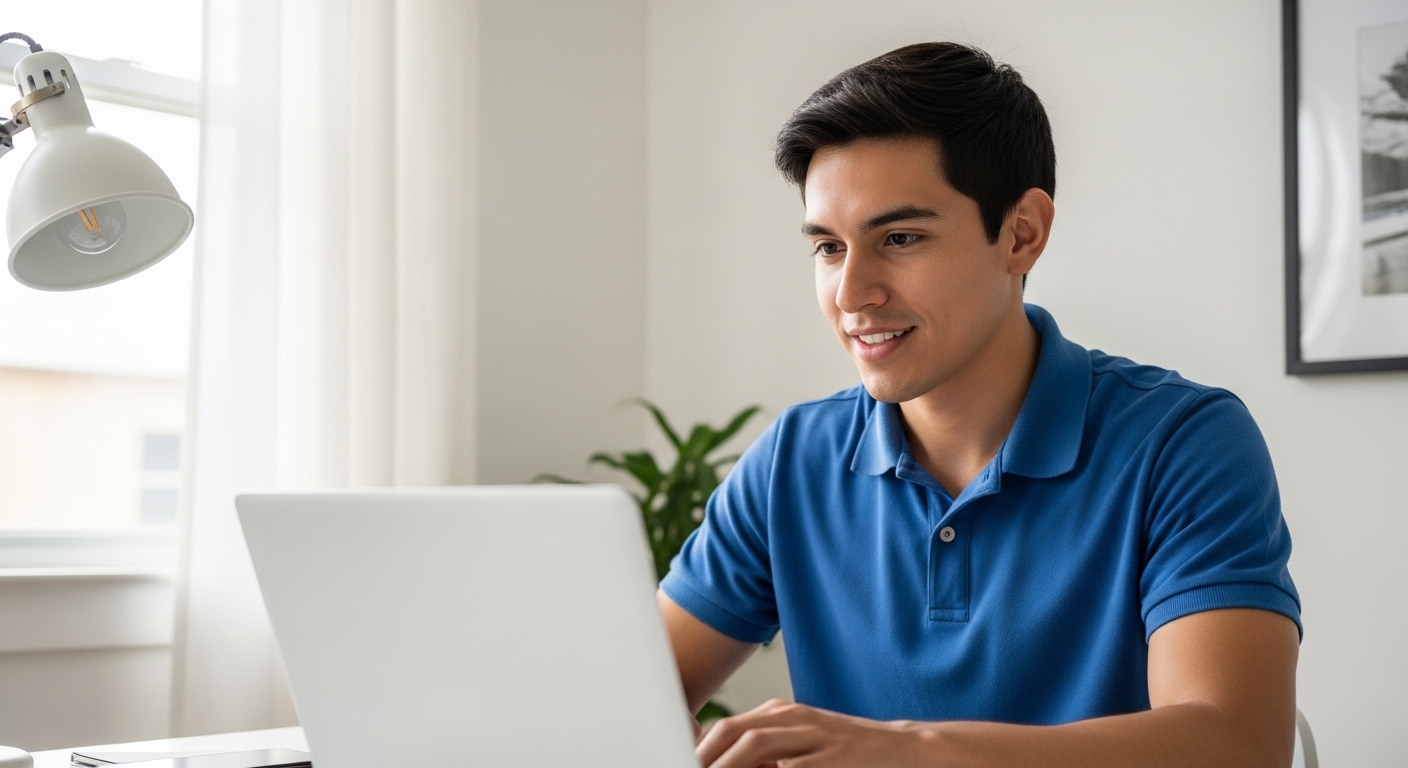 Estudiante AvanziaTec trabajando concentrado